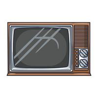 vintage tv op een witte achtergrond vector