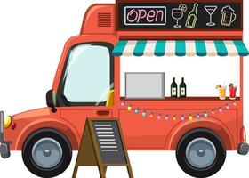 schattige foodtruck op witte achtergrond vector