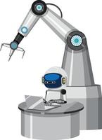 een robot die machine bestuurt vector