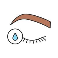 primer voor wimperverlenging kleurpictogram. ontvetter. olievrije oogmake-up remover. wimperverlenging na verzorging. geïsoleerde vectorillustratie vector