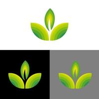 abstract blad, eco-logo, natuurlijke kleur blad logo gratis vector sjabloon