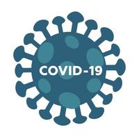 coronavirus covid-19 uitbraak virus afbeelding. covid 19-logo met virusvorm en tekst. platte vectorillustratie. vector