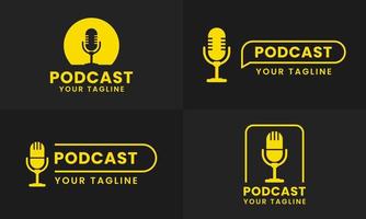 professioneel podcast-logopictogram, podcast-radiopictogrambundel. vector