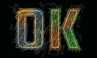 ok Krabbel kunst inspiratie en motiverende citaat en moderne belettering typografie design.vector illustratie vector