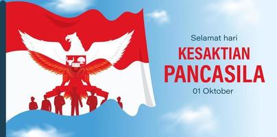 hari kesaktian pancasila, Indonesische vakantie pancasila dag illustration.translation 01 oktober, gelukkige pancasila dag. geschikt voor wenskaart en banner