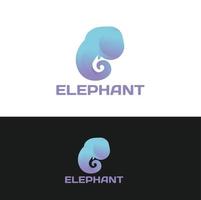 olifant logo en pictogram concept vectorillustratie, olifant hoofd teken voor dierentuin symbool en reserves