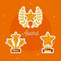 win awards drie iconen vector