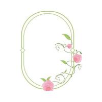 ovale rozen frame vector