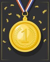 medaille award en confetti vector