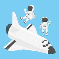 ruimteschip en astronauten vector