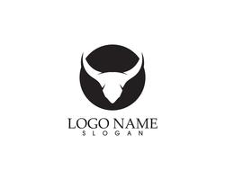 Bull horn logo en symbolen sjabloon pictogrammen app vector