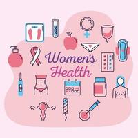 vrouwen gezondheid belettering vector