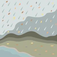 herfst landschap. plat begrip. achtergrond in gedempte pastelkleuren. vector