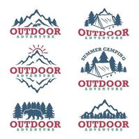 berg outdoor avontuur ontwerp illustratie set collectie vector