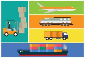 logistiek partnerschap industriële container vracht vrachtschip vector