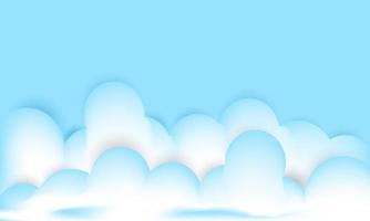ontwerp creatieve witte 3d wolken geïsoleerd op blauwe illustratie vector