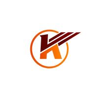 letter k vleugels logo ontwerpsjabloon concept vector