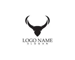 Bull horn logo en symbolen sjabloon pictogrammen app vector