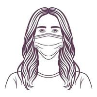 vrouwen beschermend masker tegen voor virus vector