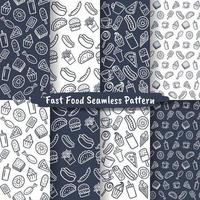 set van fastfood naadloos patroon vector