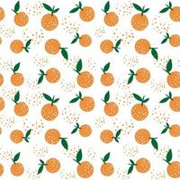 tropisch naadloos patroon met oranje fruit vector