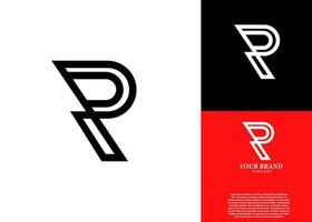 r of p hoofdletters eerste logo ontwerp sjabloon vectorillustratie vector