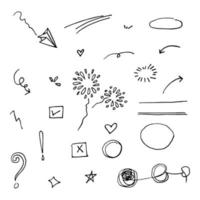 doodle element vector set, voor conceptontwerp.