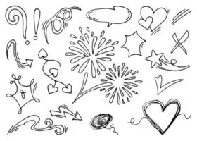 doodle element vector set, voor conceptontwerp.