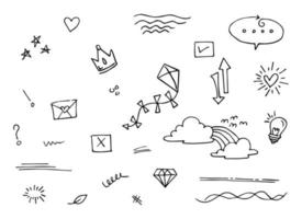 doodle element vector set, voor conceptontwerp.