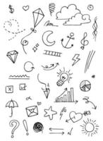 doodle element vector set, voor conceptontwerp.