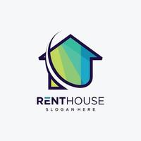 huur huis logo ontwerpsjabloon, modern, kleur, huur, huis, premium vector