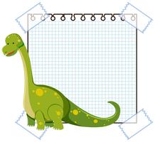 Een dinosaurus op notitiesjabloon vector