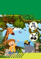 Wildlife met jongen sjabloon vector