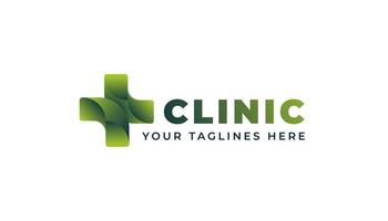 groen kleurverloop ziekenhuis medische kliniek logo vector
