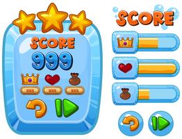 Spel sjabloon met score bars vector