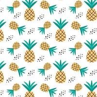 patroon met gele ananas. patroon met rijpe ananas. vector patroon in doodle stijl.
