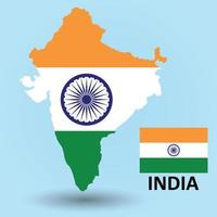 india kaart en vlag achtergrond vector