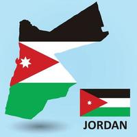 Jordanië kaart en vlag achtergrond vector