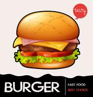 Hamburger op fast-food poster vector