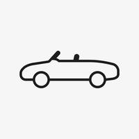 eenvoudig lijnpictogram van een auto. cabriolet, roadster, cabriolet. auto overzicht pictogram vector