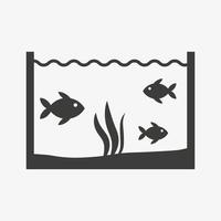 drie vissen in het aquarium pictogram vector geïsoleerd op een witte achtergrond