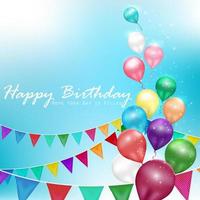 kleur ballonnen gelukkige verjaardag op zonlicht achtergrond vector