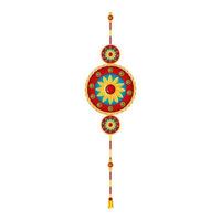 raksha bandhan, armband rakhi met bloem op witte achtergrond vector