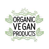 label voor biologische veganistische producten vector