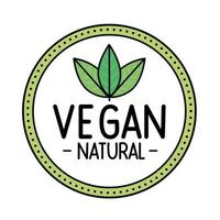 vegan naturel in rond frame vector