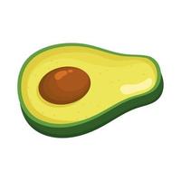 halve avocado met zaad vector