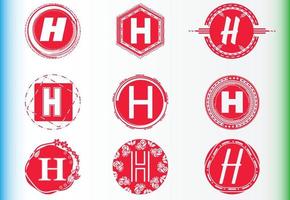 h brief logo en pictogram ontwerpsjabloon bundel vector