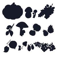 herfst gewas vector silhouetten.