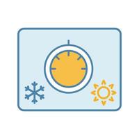 klimaat knop kleur pictogram. temperatuurregeling van de auto. thermostaat. geïsoleerde vectorillustratie vector