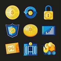 pictogrammen bitcoin cryptocurrency vector